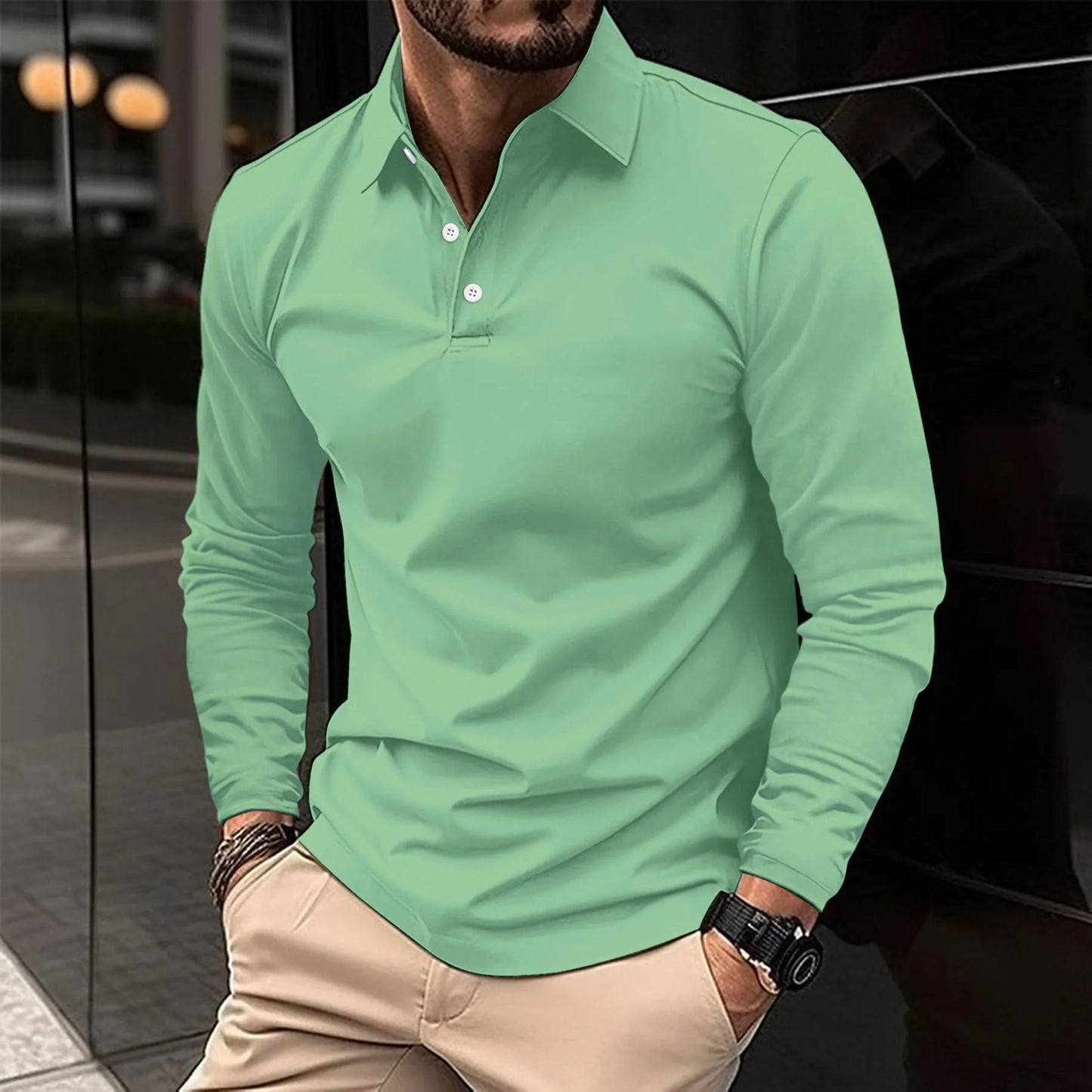 ROCKY - Casual Long-sleeved Polo Shirt