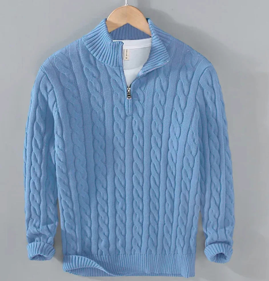 CLAUDIO - CABLE KNIT QUARTER-ZIP D