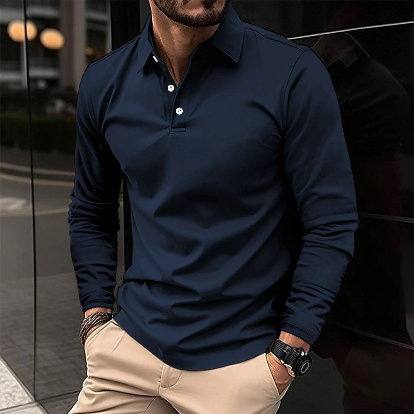 ROCKY - Casual Long-sleeved Polo Shirt