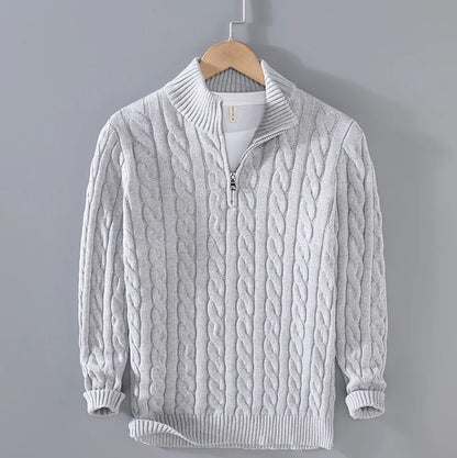 CLAUDIO - CABLE KNIT QUARTER-ZIP D