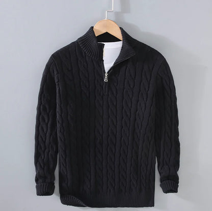 CLAUDIO - CABLE KNIT QUARTER-ZIP D