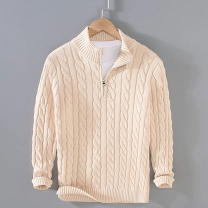 CLAUDIO - CABLE KNIT QUARTER-ZIP D