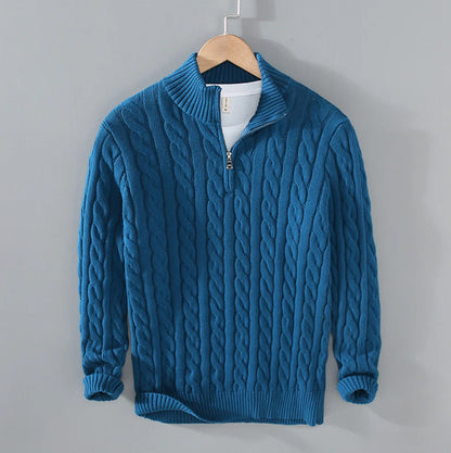 CLAUDIO - CABLE KNIT QUARTER-ZIP D