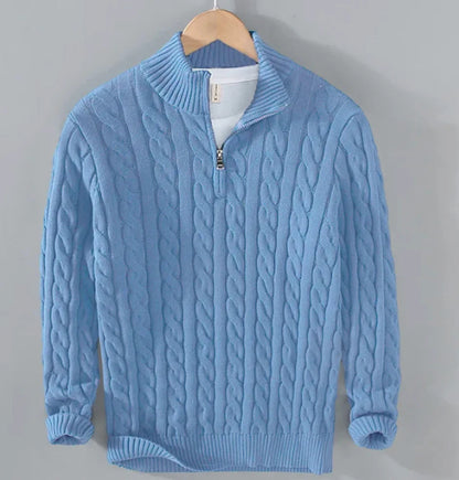 CLAUDIO - CABLE KNIT QUARTER-ZIP D