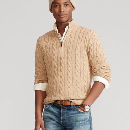 CLAUDIO - CABLE KNIT QUARTER-ZIP D