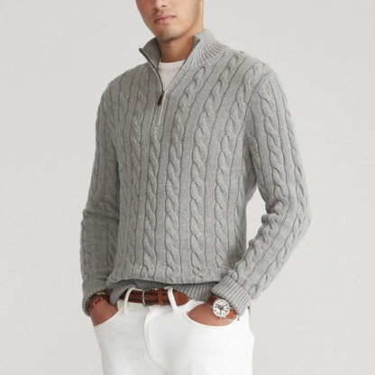 CLAUDIO - CABLE KNIT QUARTER-ZIP D