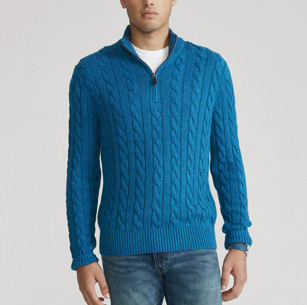 CLAUDIO - CABLE KNIT QUARTER-ZIP D