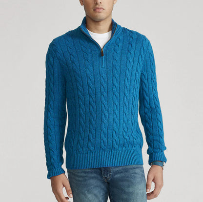 CLAUDIO - CABLE KNIT QUARTER-ZIP D