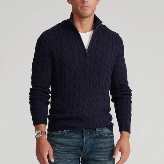 CLAUDIO - CABLE KNIT QUARTER-ZIP D