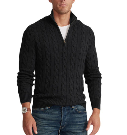 CLAUDIO - CABLE KNIT QUARTER-ZIP D